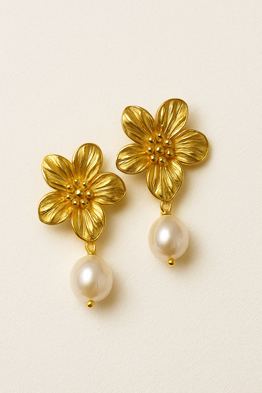 Boucles d’oreilles Flora – Avec Perle